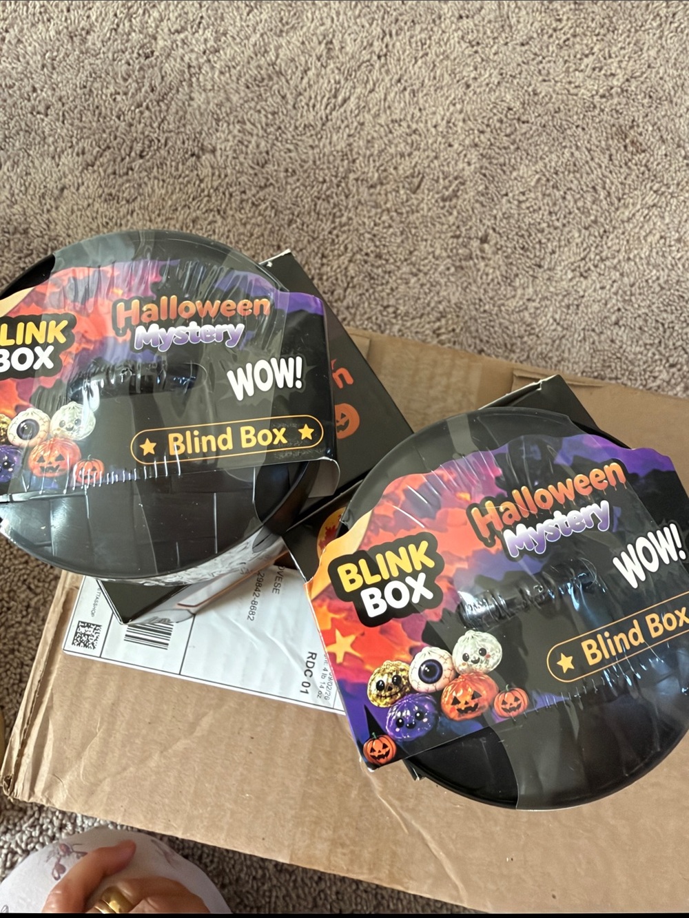 Halloween Mystery Blind Box - Black pumkin, bat and 2 halloween smushers